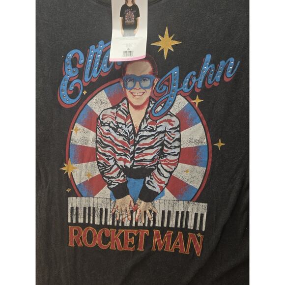Elton John Tshirts Womens Size Med Rocket Man 100% Cotton Short Sleeve 5934 - Picture 2 of 5